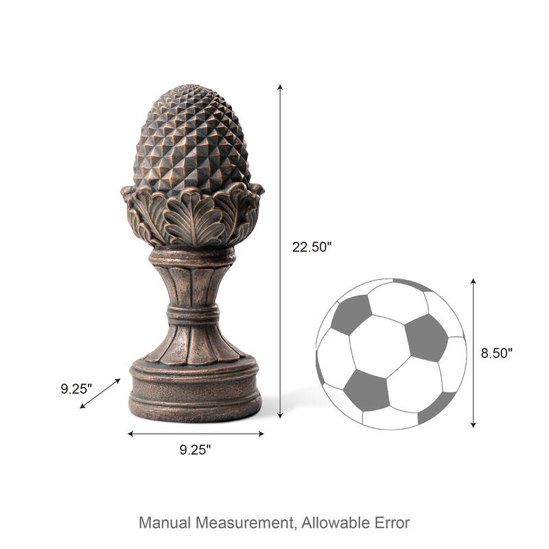 Glitzhome MGO Sand/Bronze Finish Blessings Artichoke Garden Statues Coastal Sculpture Quality-upgraded