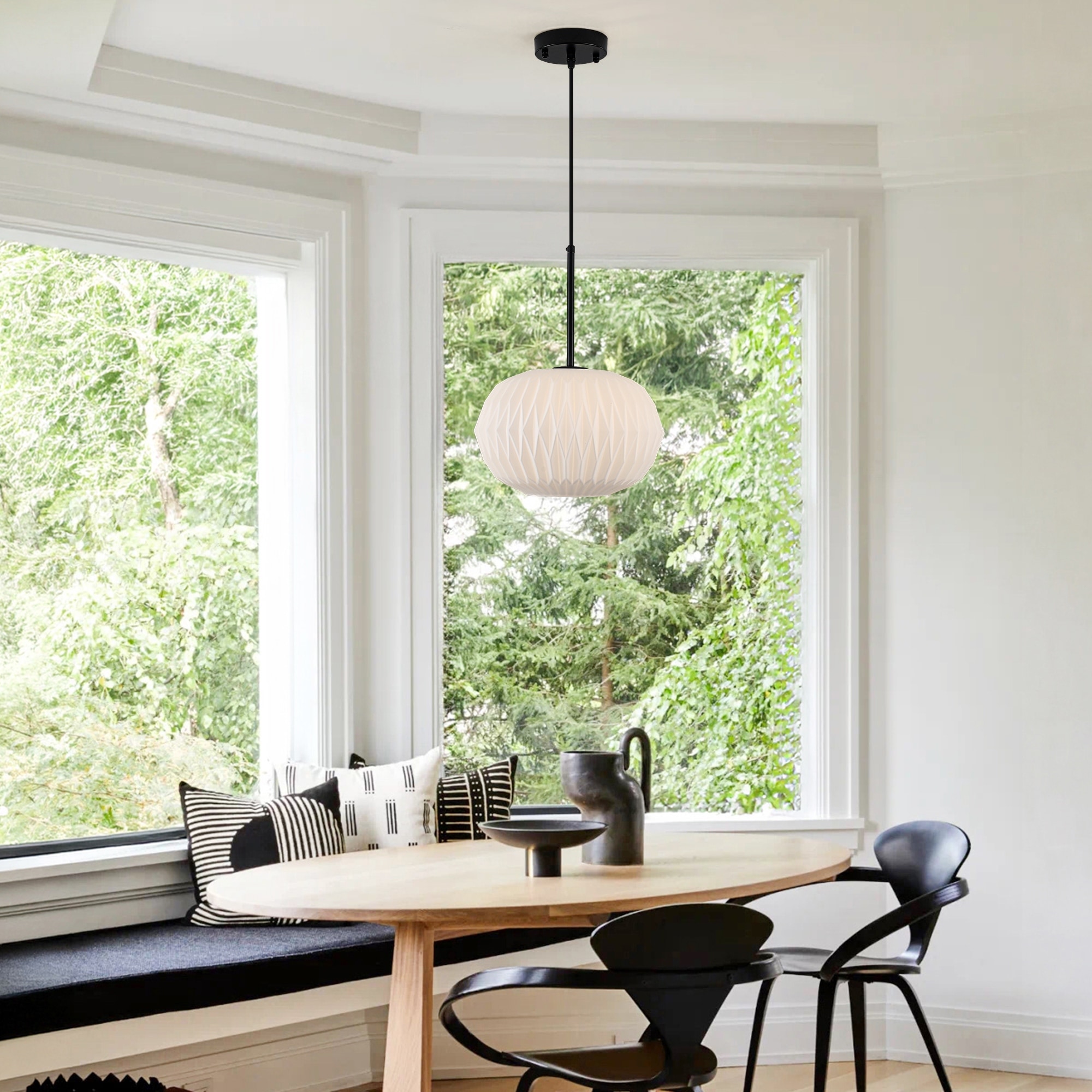 1 - Light Modern Single Pendant Light With Textured Milk-White Frosted Glass Shade Adjustable Pendant For Kitchen Island Dining Room Wrought Studio 1 - Light Modern Single Pendant Light With Textured Milk-White Frosted Glass Shade Adjustable Pendant For Kitchen Island Dining Room Wrought Studio