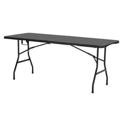 6FT Folding Camping Table Portable Picnic Desk with HDPE Top and Steel Legs for Outdoor BBQ