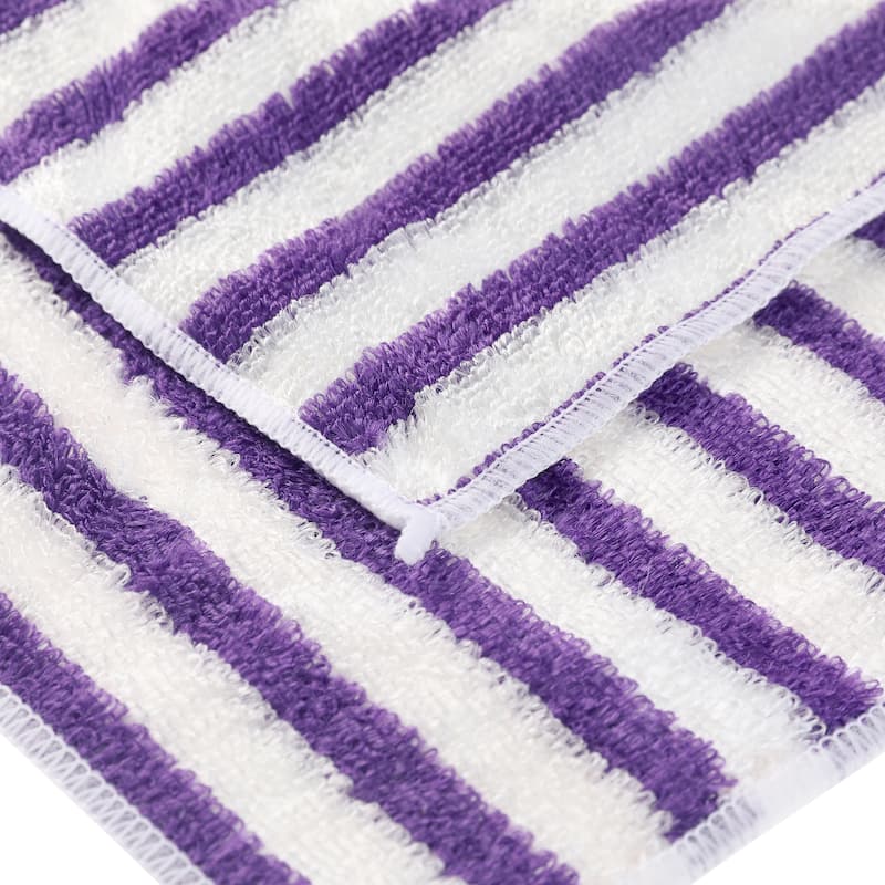 Dishcloths 6 Pack Reusable Cleaning Cloth Kitchen Towels Washable Dish Rags for Drying Absorbent Lint Free Rags - 10" x 12" - Purple Strips