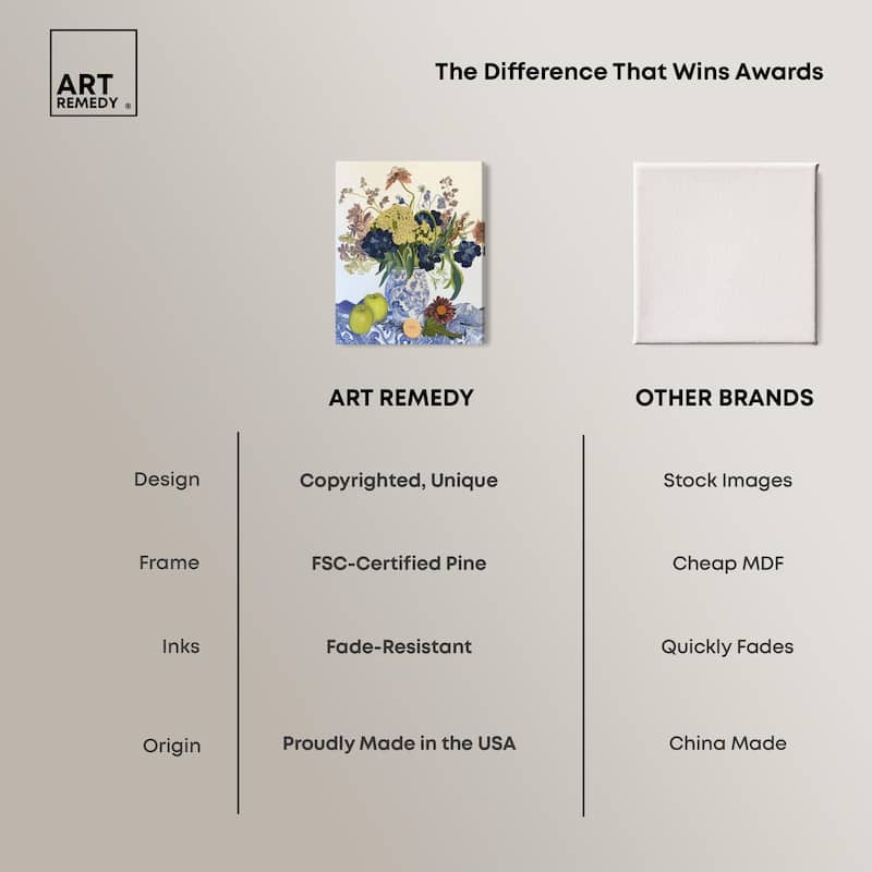 Flowers and Fruit Canvas by Art Remedy, Gallery Wrapped