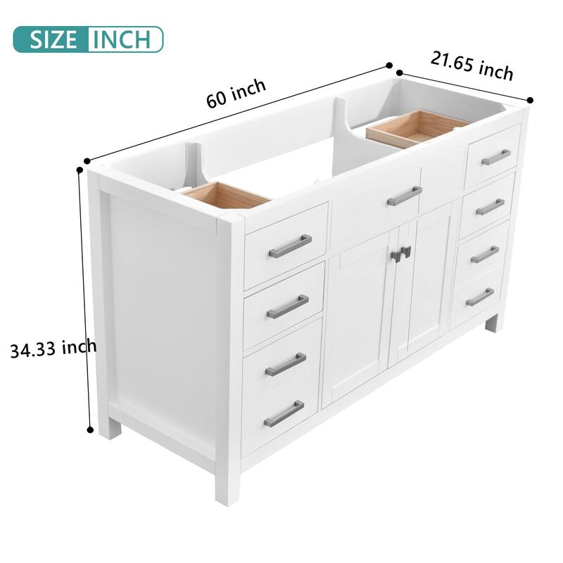 Nephelily 48" 60" 72" Uni-Vanity Bathroom Cabinet with Tall Drawer