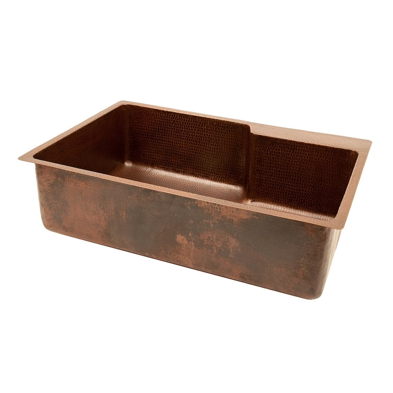 33-in Hammered Copper Kitchen Single Basin Sink with Matching Drain and Accessories (KSP3_KSFDB33229)