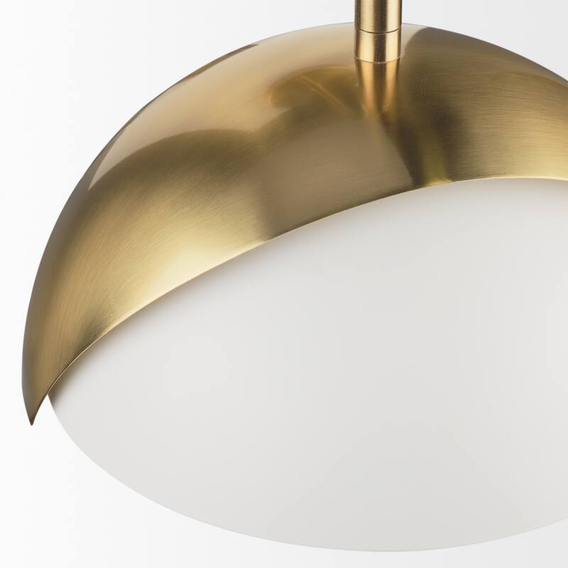 Cybill Brushed Brass w/ White Metal Shade 1-Light Wall Sconce - 13.0L x 13.0W x 13.4H - 13.0L x 13.0W x 13.4H