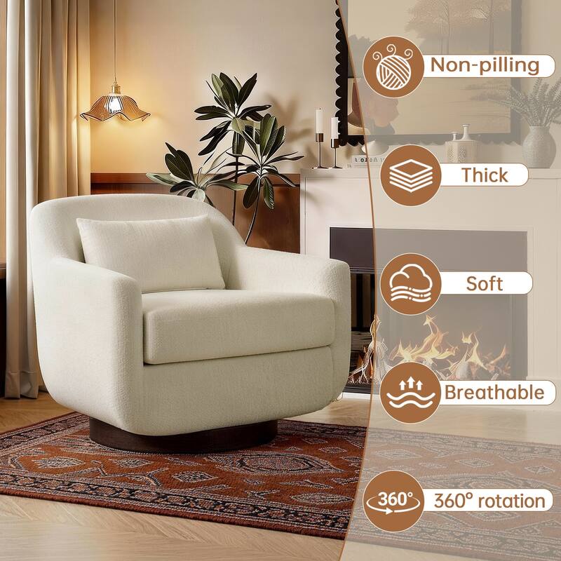 2 Set Modern Chenille Swivel Accent Chairs