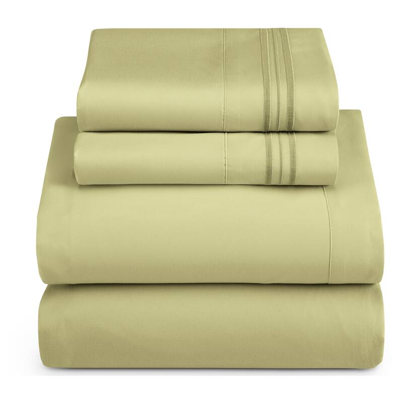 Nestl Ultra-soft Deep Pocket Bed Sheet Set - Full XL - Sage Olive Green