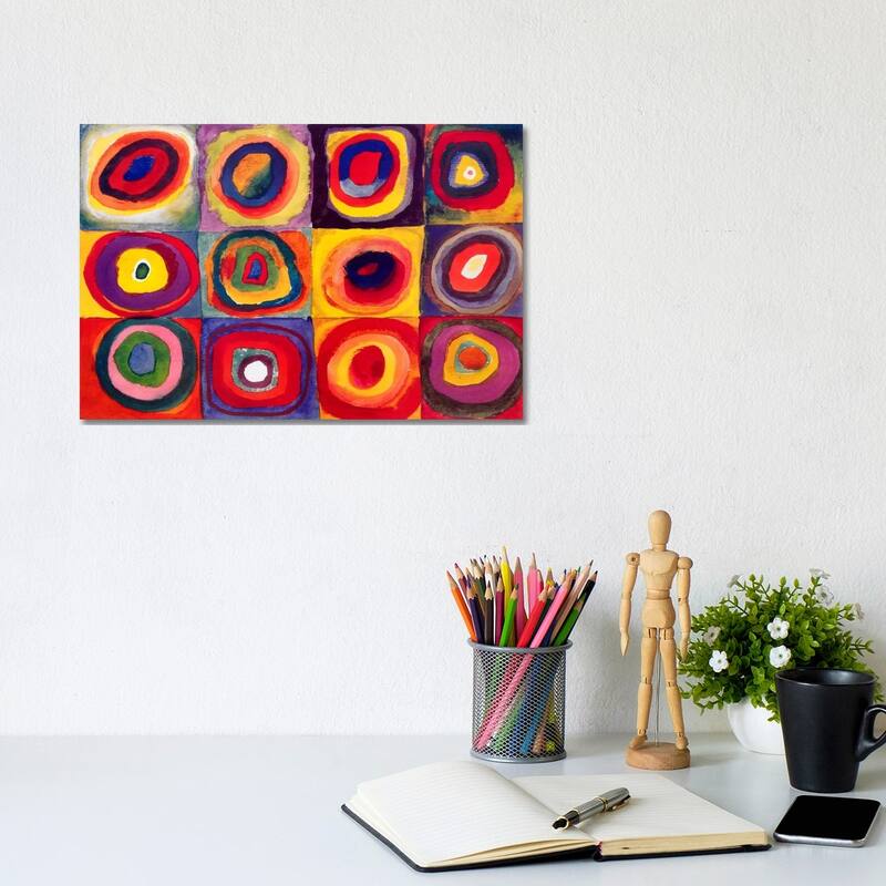 iCanvas "Squares with Concentric Circles" by Wassily Kandinsky Canvas Print - 8x12x0.75