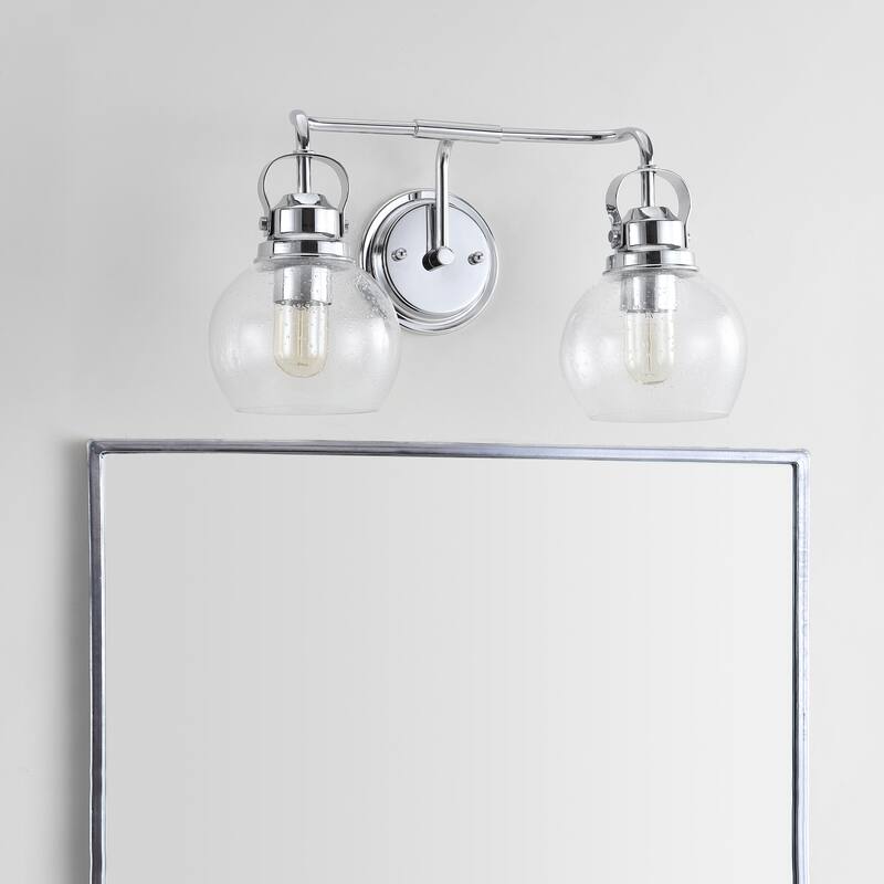 Bolha Metal/ Bubbled Glass Vanity Light, Chrome by JONATHAN Y