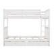preview thumbnail 32 of 48, Twin-Over-Twin Bunk Bed with 2 Storage Drawers, Solid Wood Bunk Bed with Guardrail and Built-in Ladder, for Kids Teens Adult