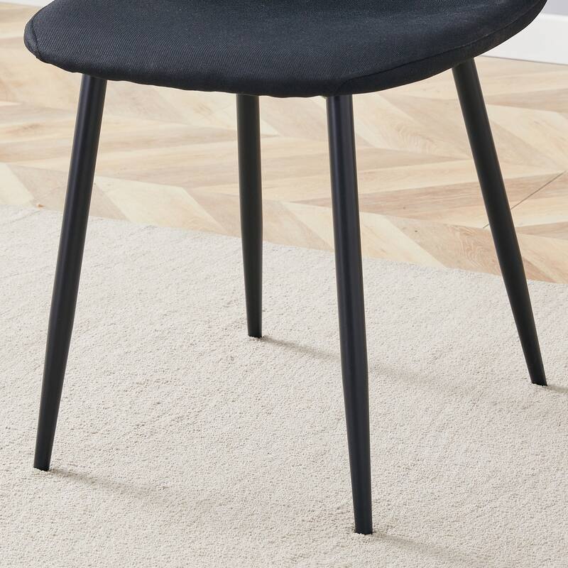 5-Piece Modern Lift Top Dining Table Set, Square Folding Wood Table with Metal Legs & 4 Linen Chairs for Small Spaces