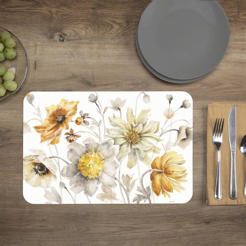 Reversible Wipe-clean Counterart Placemats Set of 4 - Fields Of Gold