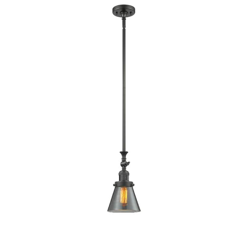 Innovations Lighting Small Cone 6" Wide Adjustable Mini Pendant - Oiled Rubbed Bronze / Smoked