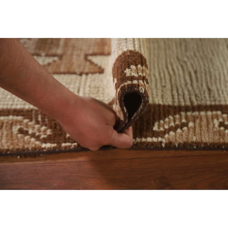 Anatolian Turkish Runner Rug Handmade Beige Wool Carpet - 3'4"x 12'7"