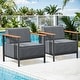 preview thumbnail 2 of 13, Gymojoy Luxury Patio Chair Set of 2 - 10" Extra Thick Cushions & Industrial Steel Frame - All-Weather Outdoor Furniture