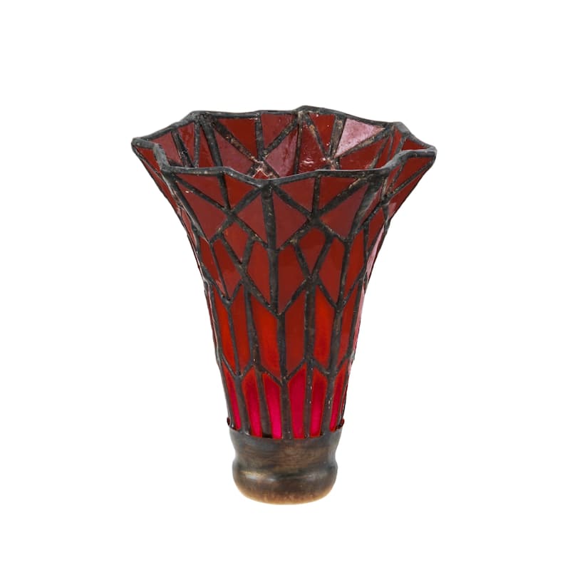 4 In. Wide X 5.5 In. High Tiffany Pond Lily Red Shade