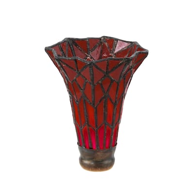 4 In. Wide X 5.5 In. High Tiffany Pond Lily Red Shade