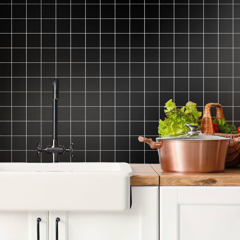 Merola Tile Monocolor Taco Nero 2-5/8" x 2-5/8" Ceramic Floor and Wall Tile - Black