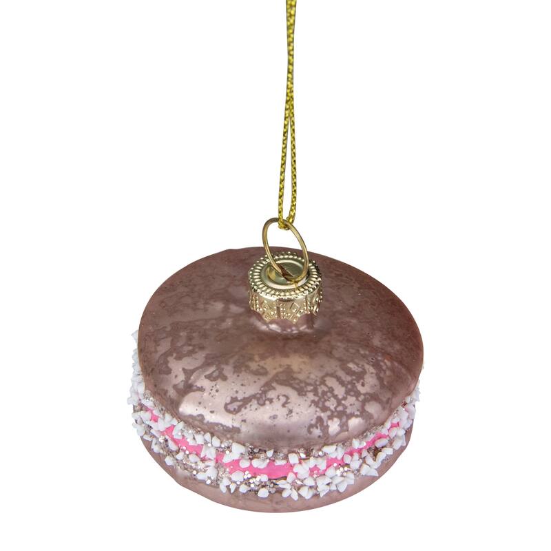 2" Macaroon with Sugar Glass Christmas Ornament