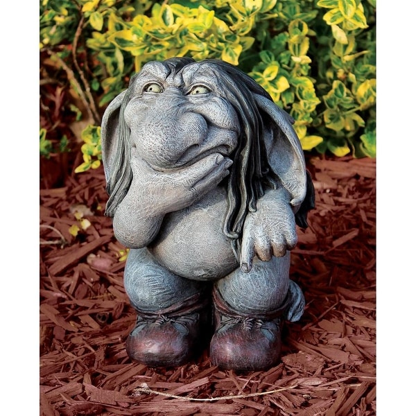 Design Toscano Pondering Sylvester, the Cynical Gnome Troll Statue