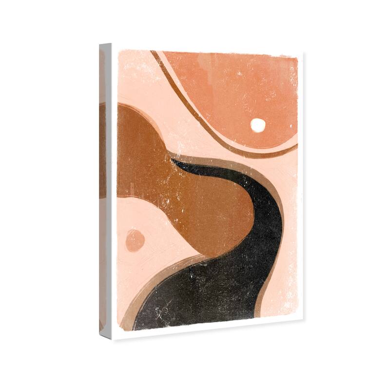 Wynwood Studio Canvas Abstract Finding Energy Black and Pastel Pink Modern & Contemporary Wall Art Canvas Print
