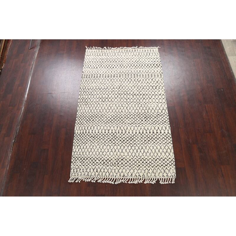 Trellis Vegetable Dye Oriental Moroccan Berber Area Rug Wool Handmade - 4'8" x 8'0"