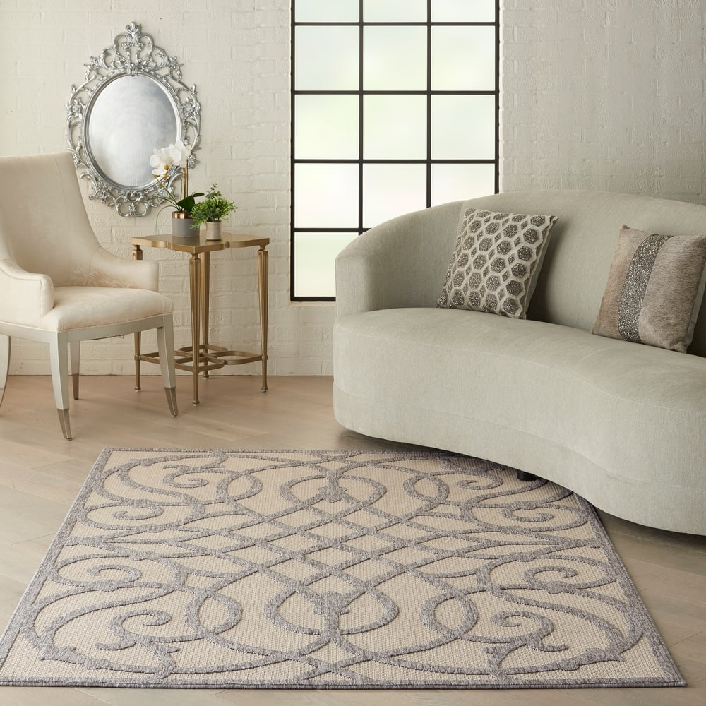 Nourison Palamos Geometric Scroll Indoor Outdoor Area Rug