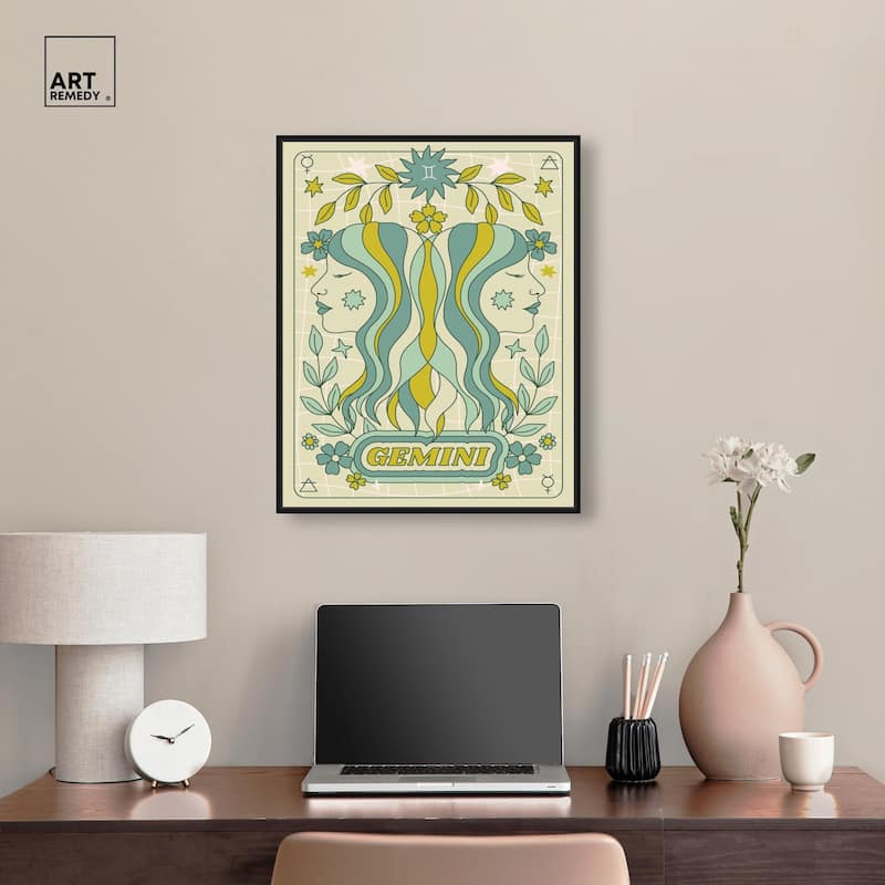 Gemini Stars Card Canvas by Art Remedy