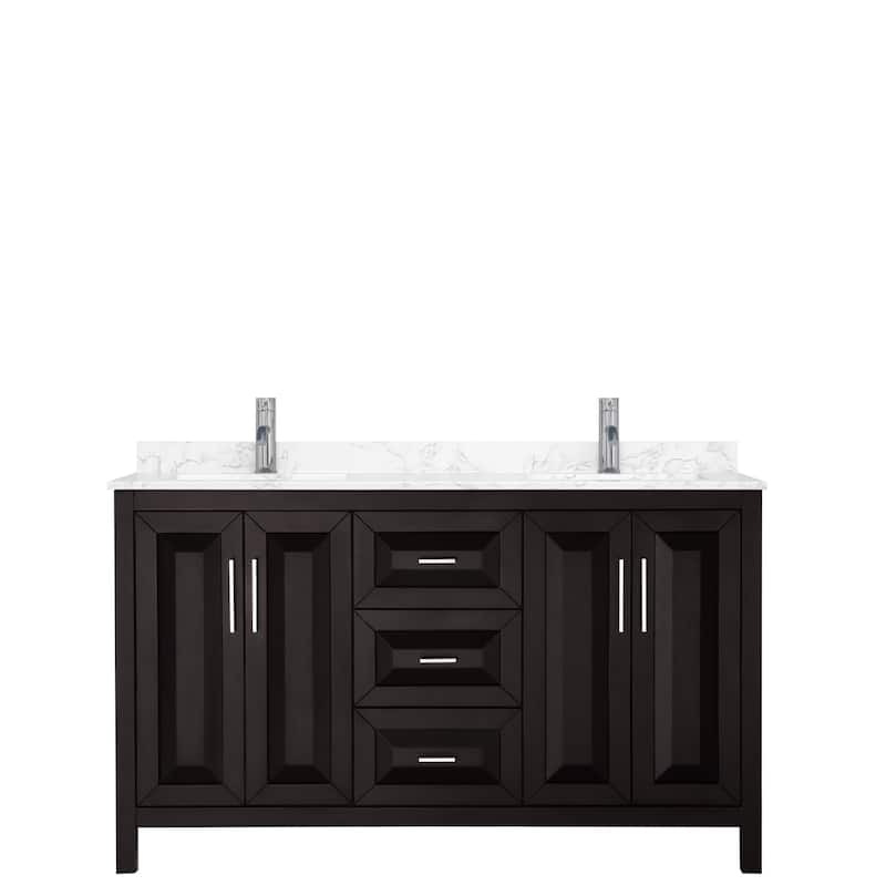 Daria 60 Inch Double Vanity, Cultured Marble Top