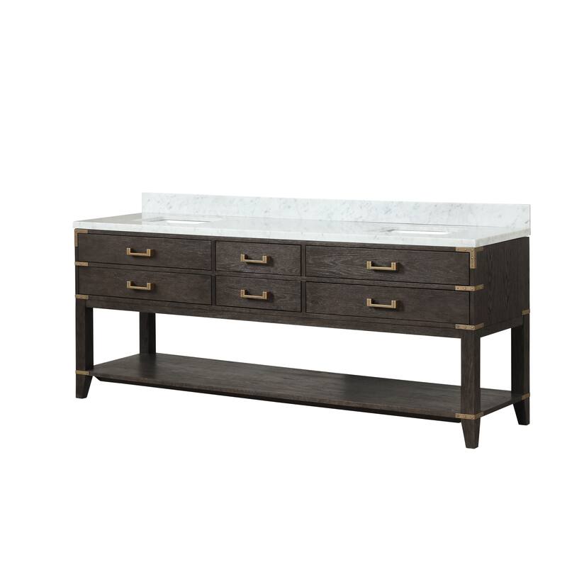 Lexora Norwalk Bath Vanity and Carrara Marble Top