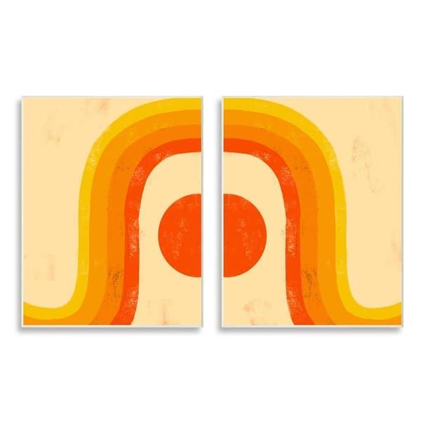 Stupell Sun Setting Under Warm Tone Rainbow Geometric Shapes 2pc Multi Piece  Wood Wall Art Set,10 x 15 - Orange - On Sale - Bed Bath & Beyond - 31619314