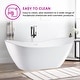 preview thumbnail 44 of 53, Vanity Art 71" X 32" White Acrylic Freestanding Air Bubble Soaking Bathtub with UPC Certified Overflow and Pop-up Drain