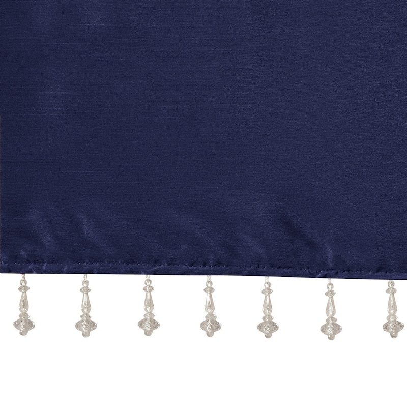 Madison Park Natalie Lightweight Faux Silk Valance with Beads - 50x26"