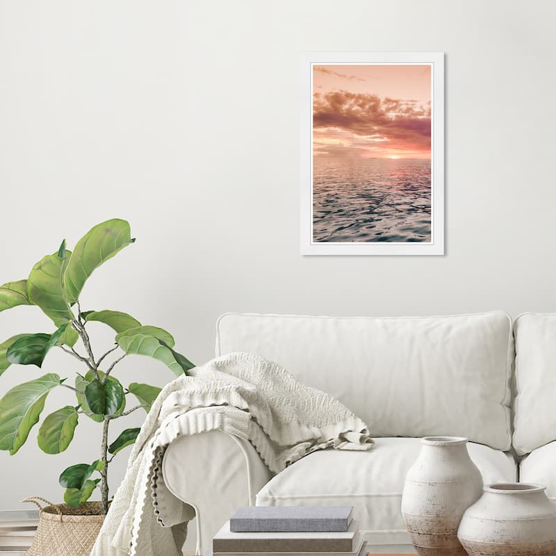 Wynwood Studio Prints Nature and Landscape Terrestrial Sea Orange and Pastel Orange Nautical & Coastal Wall Art Canvas Print - White