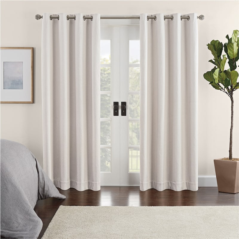 Eclipse Aura Chevron Draft Stopper Energy Saving 100% Blackout Grommet Top Curtain Panel