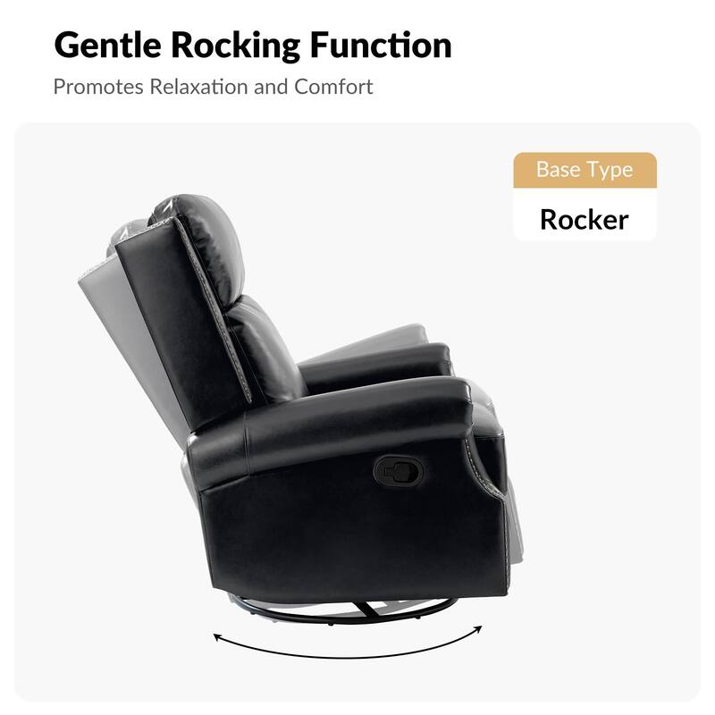Viviana Traditional Genuine Leather Manual Swivel Glider Recliner Set of 2 by HULALA HOME