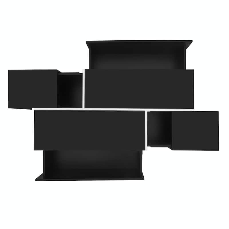 47.2''-72.7'' Extendable Coffee Table, Multi-Functional Coffee Table with High-Gloss Finish