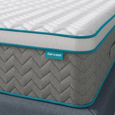 14" Hybrid Mattress – Bamboo Charcoal Gel Memory Foam & 7-Zone Pocket Coil Support, Medium Firm, 100-Night Trial