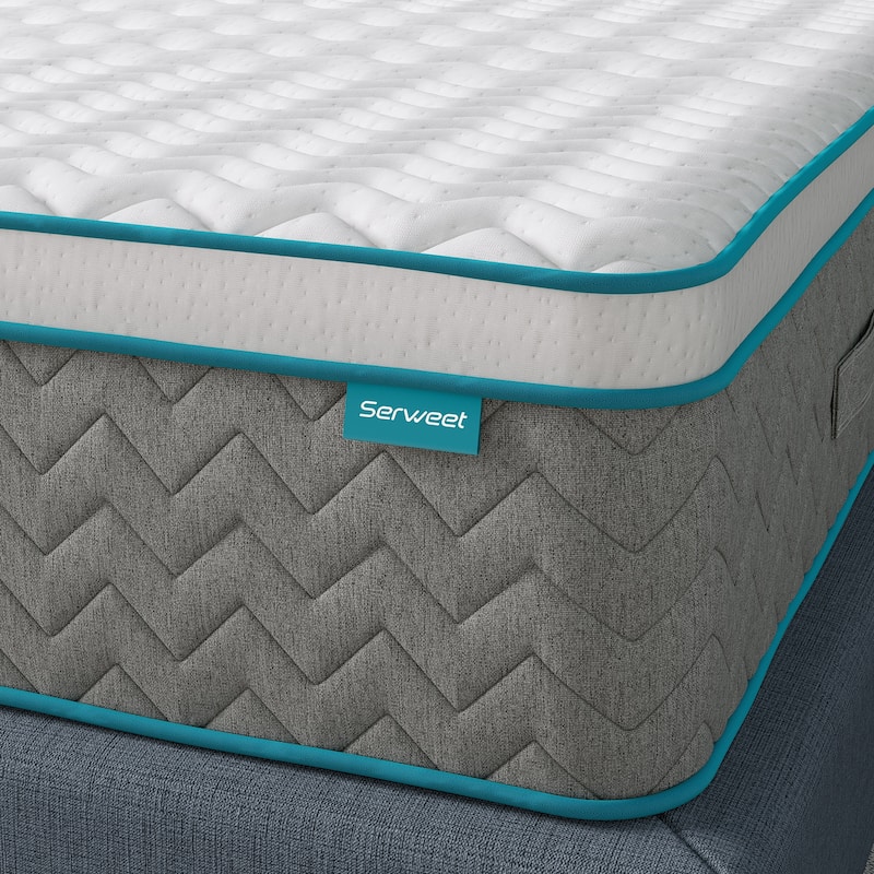 Serweet 8 Inch Bamboo Charcoal Memory Foam Hybrid Mattress