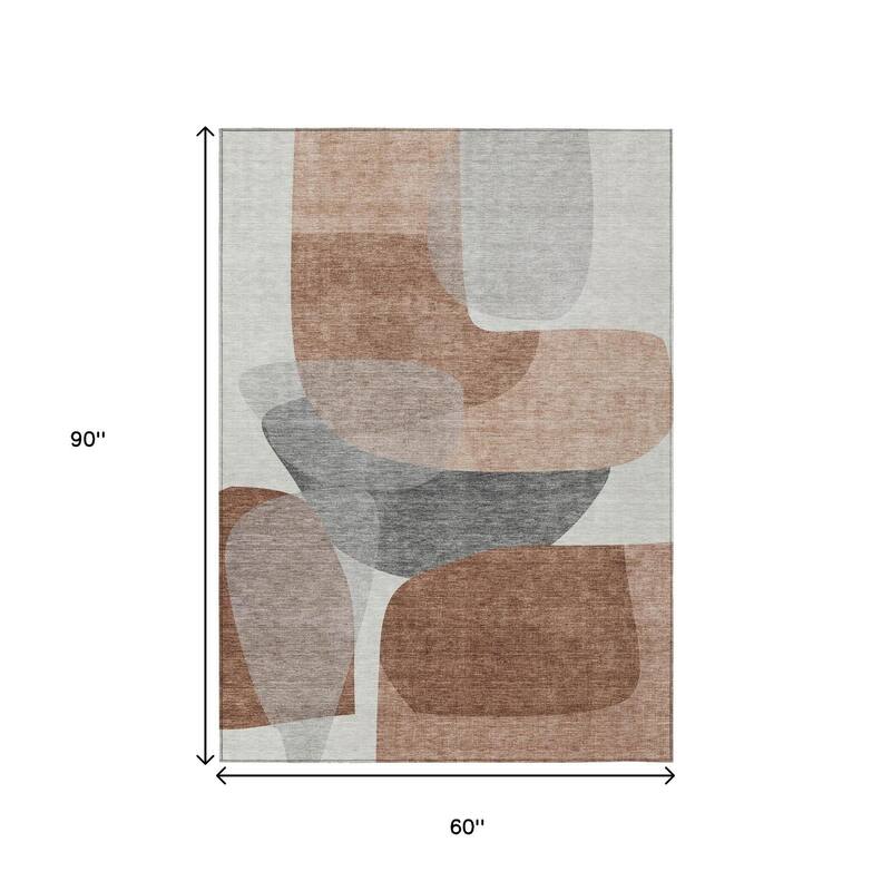 HomeRoots Abstract Transitional Rectangle Outdoor Rug
