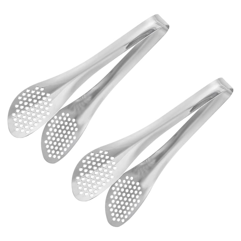 Serving Tongs, 2pcs Stainless Steel Ice Tongs, Mini Sugar Tongs Silver