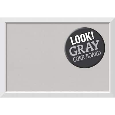 Framed Grey Cork Board, Blanco White