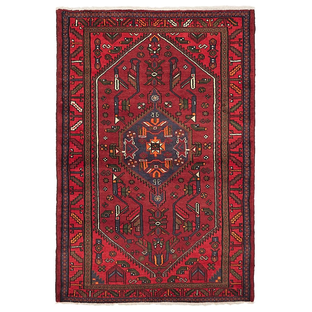 ECARPETGALLERY Hand-knotted Andelz Red Wool Rug - 4'1 x 6'2