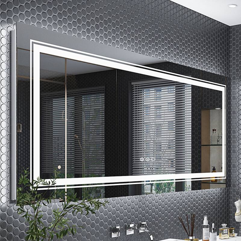 Extra Large Illuminated LED Bathroom Mirror Touch Sensor Anti Fog - 60" x 31"