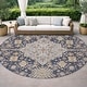 preview thumbnail 74 of 101, Machine Washable Indoor/ Outdoor Traditional Mankato Chantille Rug Navy - 8' x 8'