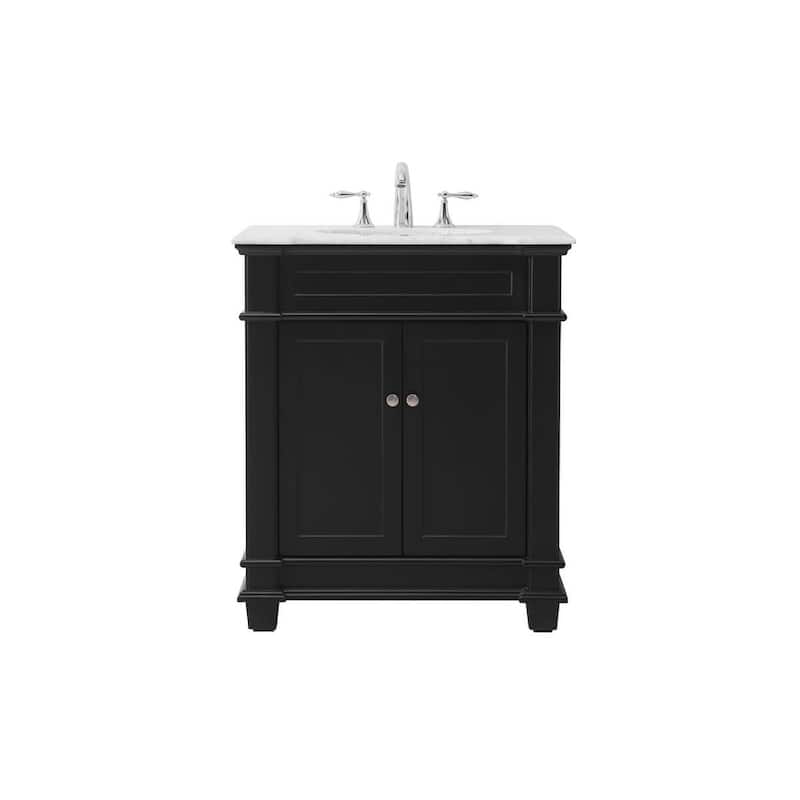 Elegant Lighting VF50030 Wesley 30" Free Standing Single Basin Vanity - Black - Anthracite Finish