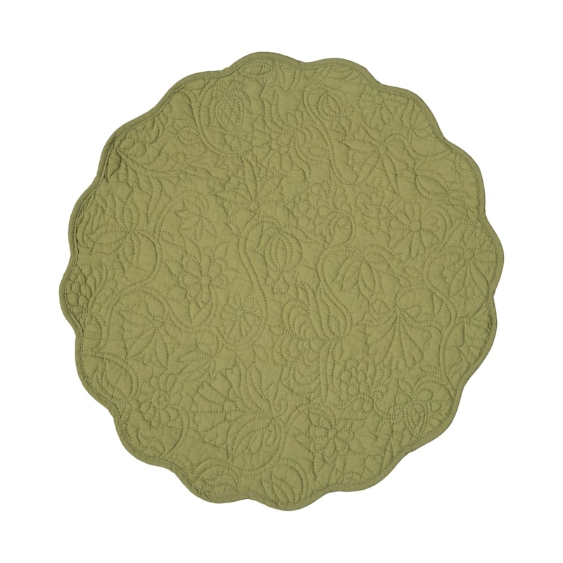Christiana Sweet Pea Round Quilted Placemat Set6