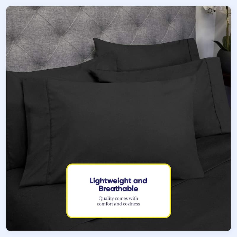 Sweet Home Collection Split King 7 Piece Sheet Set, Deluxe Ultra Soft 1500 Series, Double Brushed Microfiber.