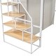 preview thumbnail 9 of 10, Full/Twin Size Metal Loft Bed with Wardrobe and Storage Shelves for Kids