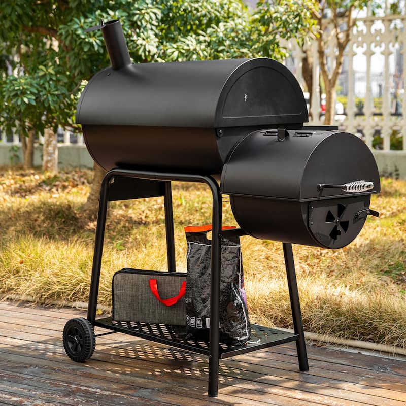 Royal Gourmet CC1830FC, Charcoal Grill with Smoker and Cover, black