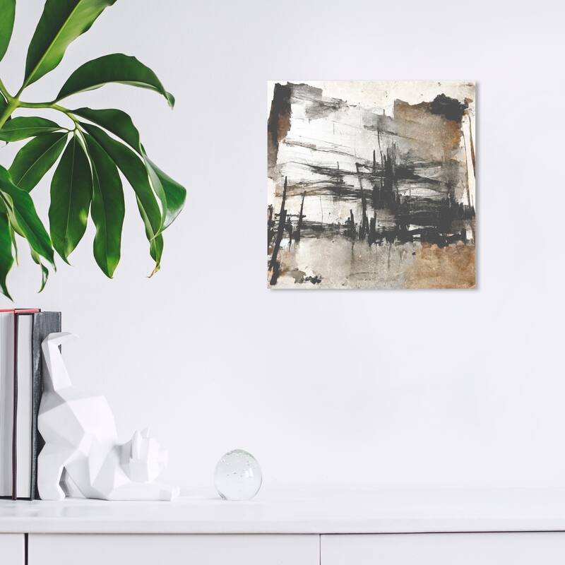 Wynwood Studio Abstract Rockspring Hut Brown and Modern & Contemporary Wall Art Canvas Print - 12 x 12